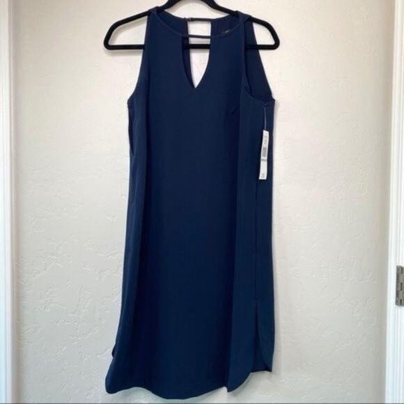 Sharagano NWT Deep Navy High Neck Stretch Dress 8 - Picture 9 of 9
